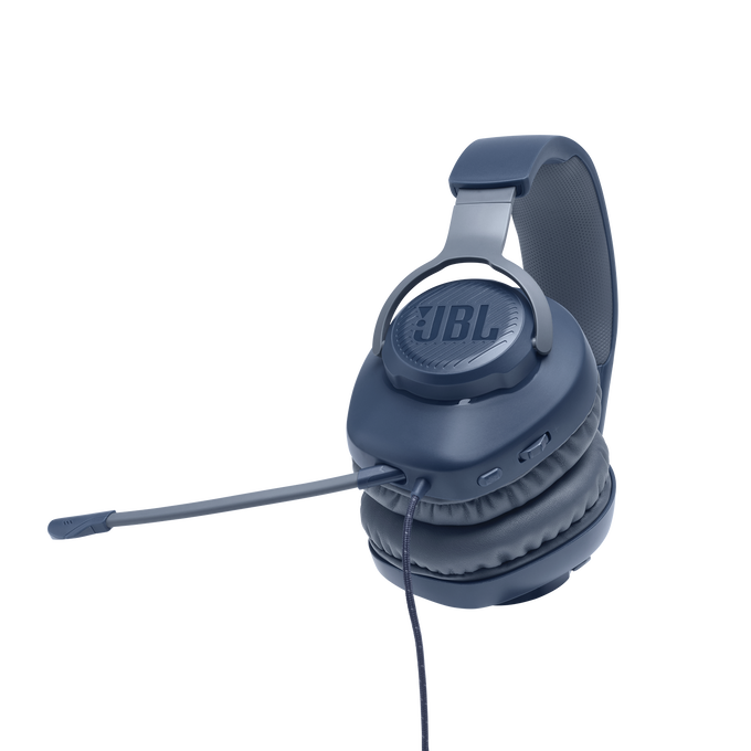 JBL Quantum 100 - Blue - Wired over-ear gaming headset with flip-up mic - Detailshot 4 image number null